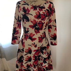 Three quarter sleeve floral dress